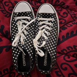 Converse sneakers, black and silver polka dot Men's 7/ Women's 9